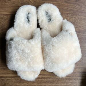 Cream shearling slipper, Eddie Bauer
